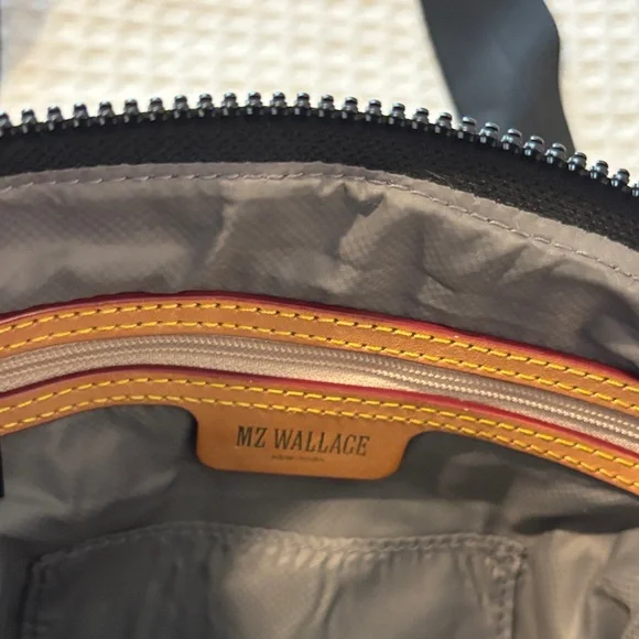 MZ Wallace Black Quilted Nylon Crossbody Bag with Wide Strap - Picture 7 of 9